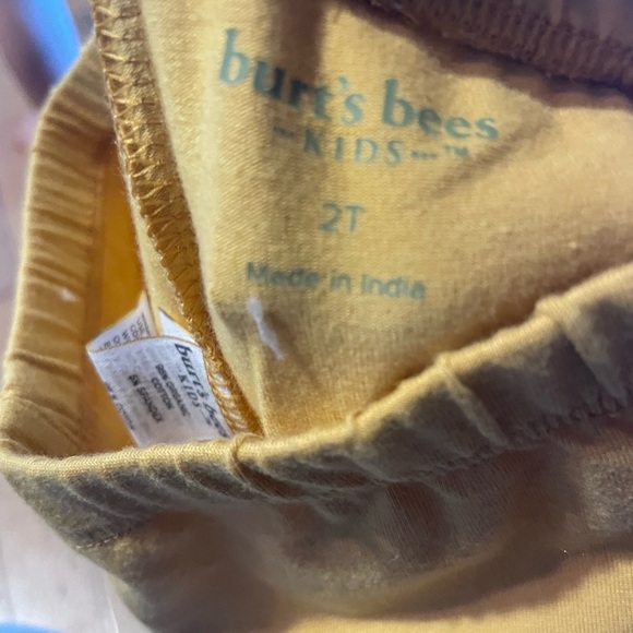 NWOT Burt’s bees baby mustard yellow leggings pants organic cotton size 2T - Picture 2 of 3